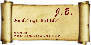 Jurányi Balló névjegykártya